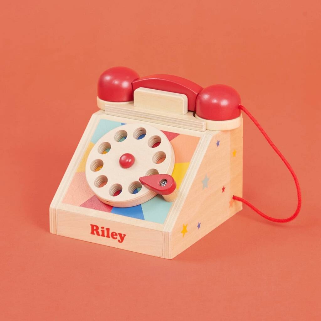 Personalised Wooden Telephone Toy, 1 of 4