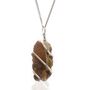 Silver Plated Raw Tigers Eye Pendant Necklace, thumbnail 1 of 4