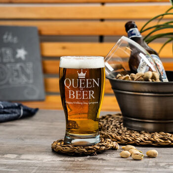 Personalised King/Queen Of Beer Engraved Pint Glass, 2 of 2