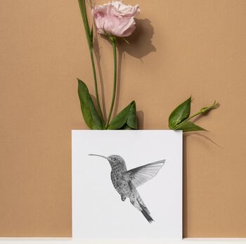 Adhara The Hummingbird Luxury Blank Greeting Card, 4 of 4