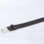 Handmade Men's English Leather Dark Brown Belt 35mm Wide, thumbnail 3 of 9