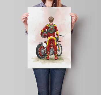 Personalised Speedway Rider Print, 4 of 7