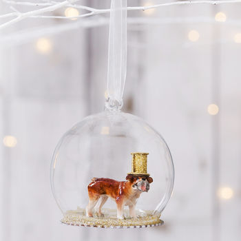 Party Bull Dog Glass Decoration, 2 of 2
