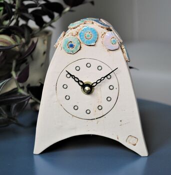Personalised Small Clock With Flowers, 2 of 6