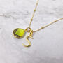 18k Gold Vermeil Plated Initial And Peridot Necklace, thumbnail 1 of 7
