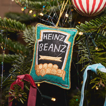 Heinz Beanz Embroidered Christmas Decoration, 10cm, 3 of 3