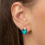 Aqua Blue Swarovski Crystal Square Stud Earrings, thumbnail 1 of 3