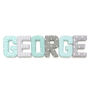 Mint And Grey Full Name Fabric Letters, thumbnail 2 of 11