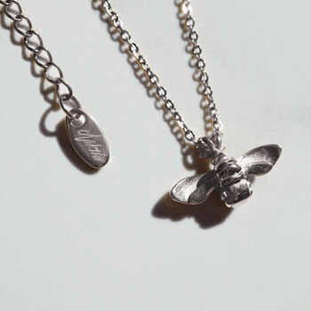 Silver Bumble Bee Pendant Necklace, 4 of 8