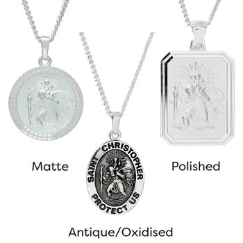 Personalised St Christopher Small Silver Necklace, 9 of 12