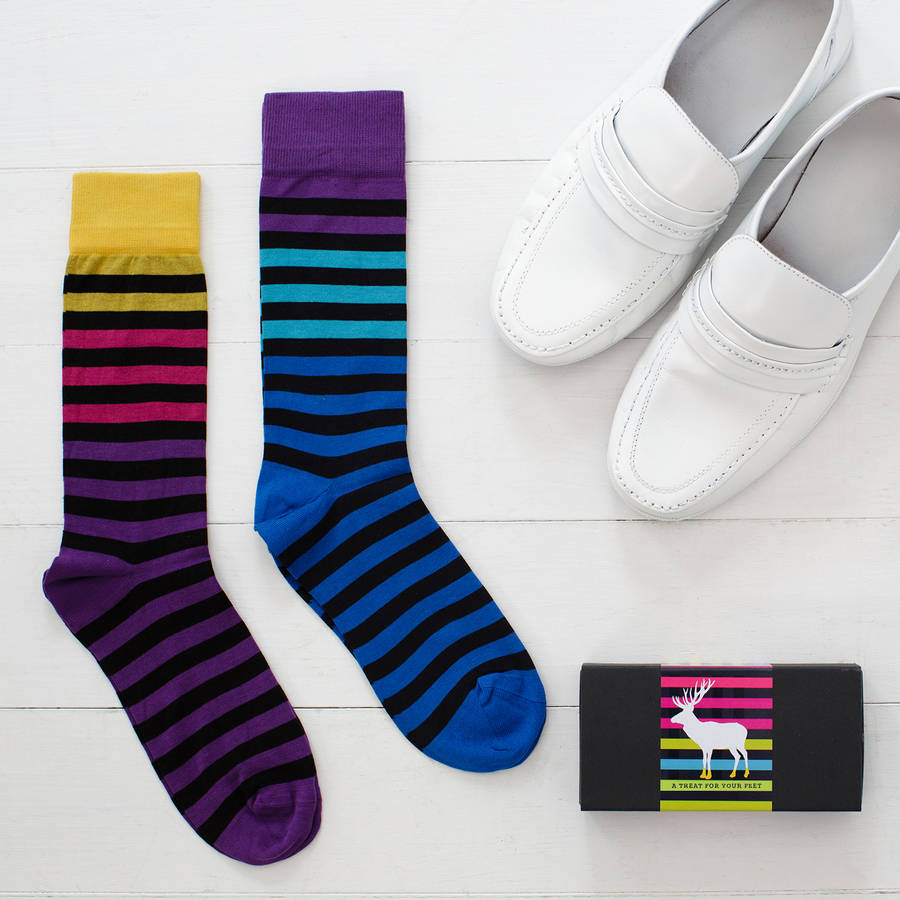 A Treat For Your Feet Men's Luxury Stripe Socks By Quirky Chocolate ...