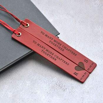 Personalised Leather Bookmark Set Valentine's Gift For Him And Her, 2 of 11