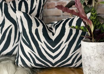 Velvet Zebra Print Cushion, 5 of 12