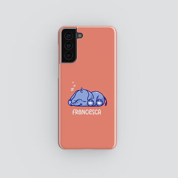 Personalised Sleeping Elephant Name Phone Case, 5 of 6