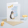 Happy 1st Birthday Penguin Greeting Card, thumbnail 1 of 2