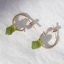 9ct Gold Natural Peridot Hoops, thumbnail 4 of 4