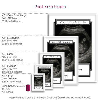 Our Little Miracle Baby Scan Photo Print Personalised New Baby Gift, 5 of 5