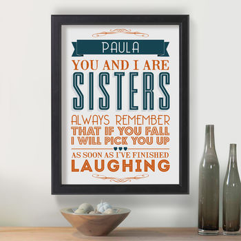 Personalised Love My Sister Print, 3 of 3