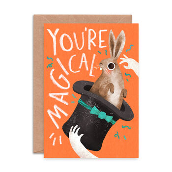 'You're Magical' Rabbit Greetings Card, 2 of 2