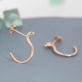 Cobra Snake Stud Earrings In Sterling Silver, 4 of 11