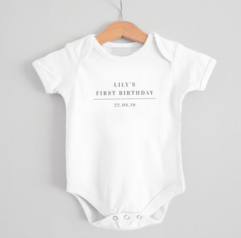 'First Birthday' Personalised Baby Grow, 2 of 3