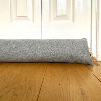 Grey Draught Excluder With Heavy Filling Personalised, 2 of 6