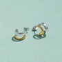 Small Mixed Metal Hoop Earrings In Sterling Silver, thumbnail 4 of 8