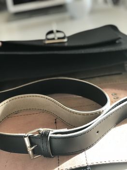 Black Leather Messenger Bag, 5 of 6