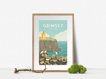 Grimsey Iceland Travel Poster Art Print, 4 of 8