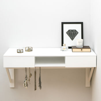 Floating Dressing Table With Drawers And Jewellery Rail, 2 of 4