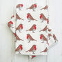 Christmas Robins Organic Cotton Tea Towel, thumbnail 2 of 5