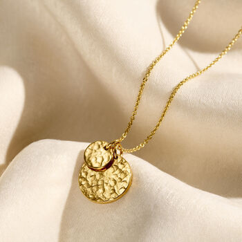 Personalised Mummy And Baby Textured Disc Necklace, 3 of 9