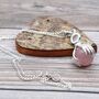 Healing Hands Rose Quartz Pendant Necklace | Silver Plated, thumbnail 1 of 7