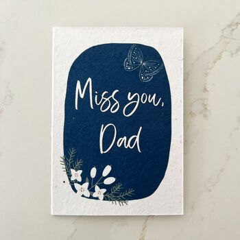 Miss You Dad Plantable Seeded Father's Day Card, 2 of 4