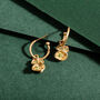 Peridot And Gold Vermeil Plated Pendant Hoop Earrings, thumbnail 2 of 5