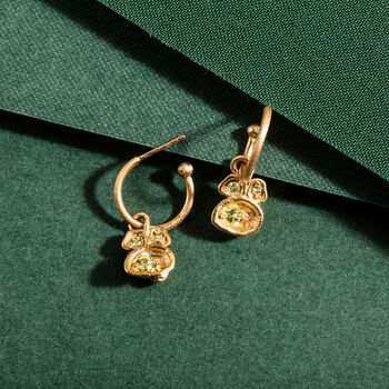 Peridot And Gold Vermeil Plated Pendant Hoop Earrings, 2 of 5
