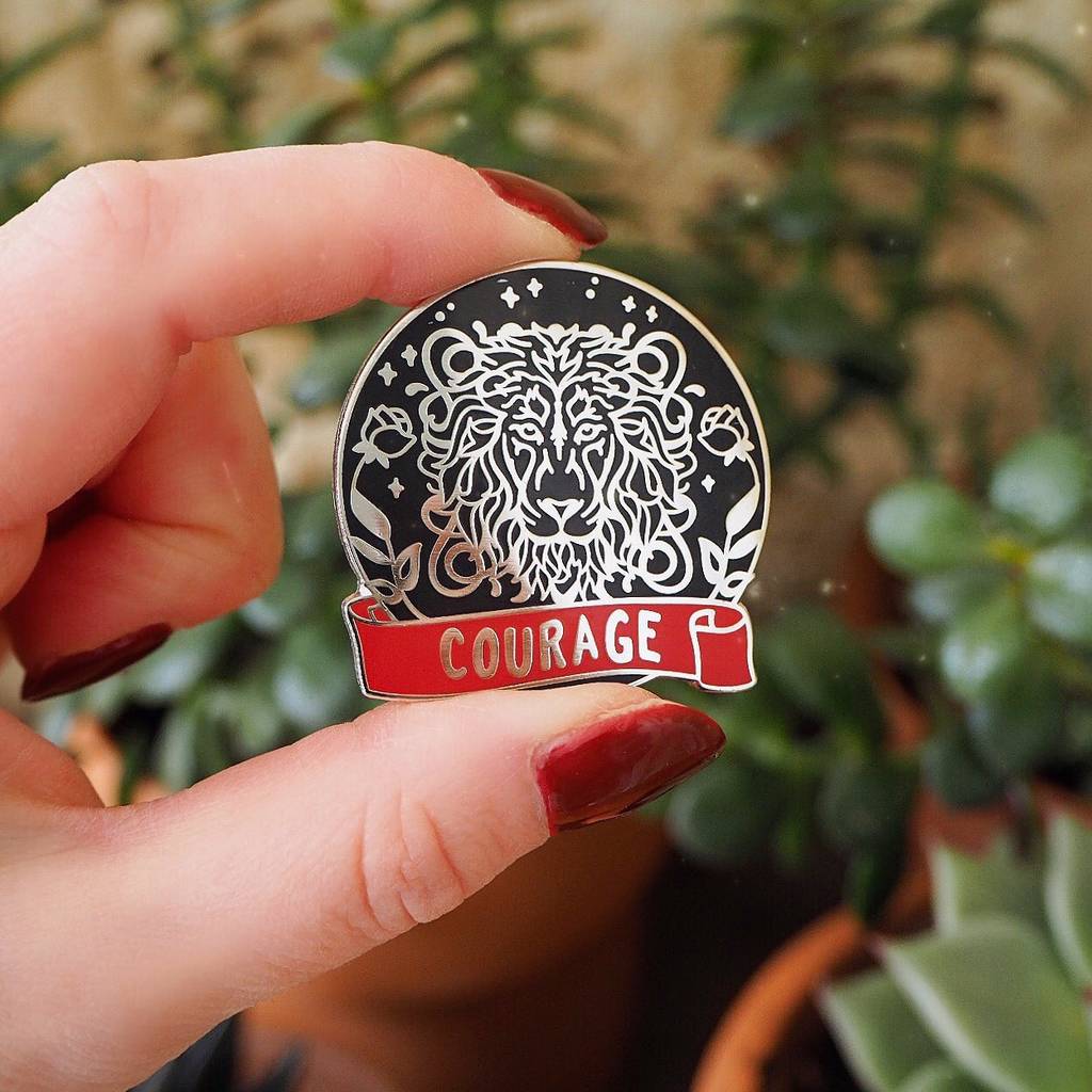 Courageous Lion Enamel Pin By Literary Emporium | notonthehighstreet.com