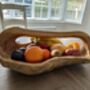 Huge Heavy 50–60cm Teak Wood Trug Bowl 5kg Fruit And Flower Holder, thumbnail 7 of 12