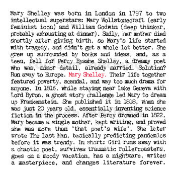 Mary Shelley Greeting Card For Book Lovers, 2 of 6