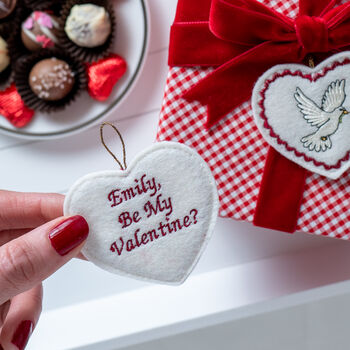 Personalised Embroidered Valentine's Gift Tag, 3 of 6