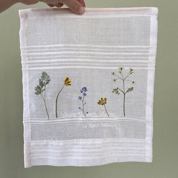 Pressed Wildflower And Words Upcycled Stitched Art, 8 of 10