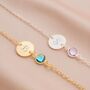 Personalised Initial Disc And Birthstone Bracelet Photo Gift Set, thumbnail 4 of 12