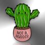 Not A Hugger Cactus Plant Enamel Pin Badge, thumbnail 3 of 8