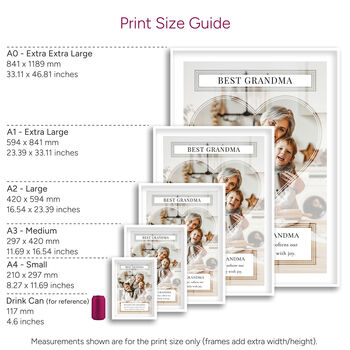 Best Grandma Personalised Photo Print Wall Art Gift For Grandma, 5 of 5