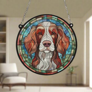 Welsh Springer Stained Glass Effect Suncatcher, 6 of 6