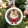 Personalised Cat Christmas Wreath Hanging Decoration, thumbnail 5 of 12