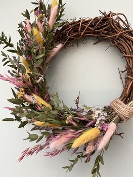 Large Spring Dried Flower Wreath, 6 of 9