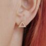 Geometric Triangle Solid Gold Studs, thumbnail 6 of 6