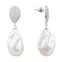 Classic Baroque Pearl Plated Silver Drop Earrings, thumbnail 5 of 6