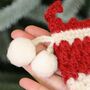 Set Of Two Fair Trade Knitted Christmas Decorations, thumbnail 5 of 5